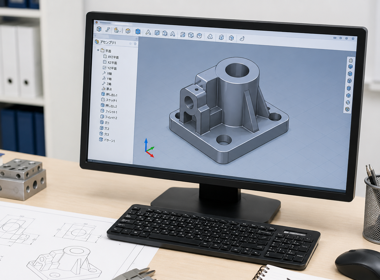 3DCADソフトでデジタル図面の作成