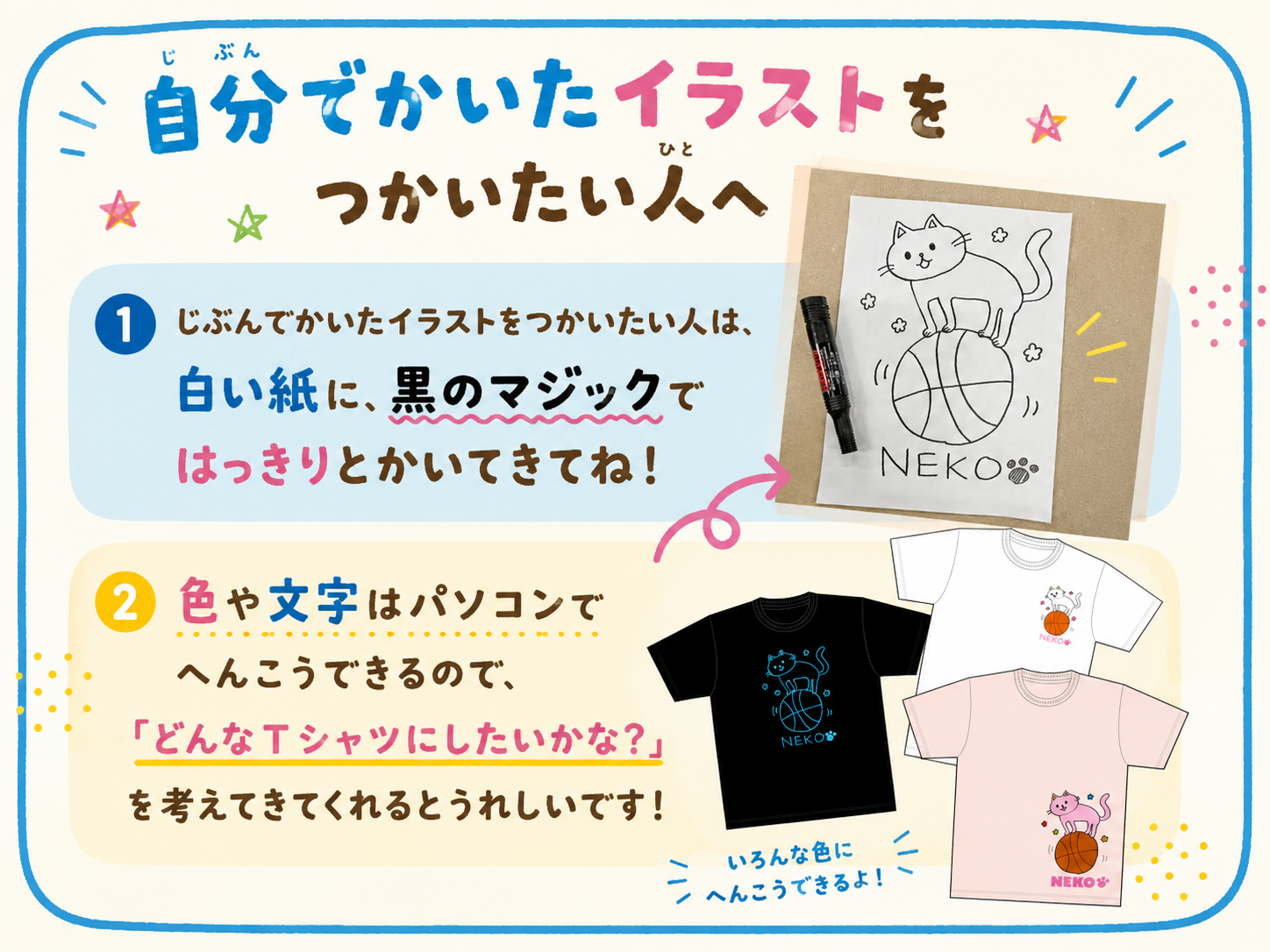 自分だけのオリジナルTシャツをつくろう